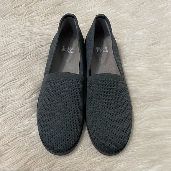 Eileen Fisher Gray Demi Knit Flats Slip On Shoes - Picture 2 of 11